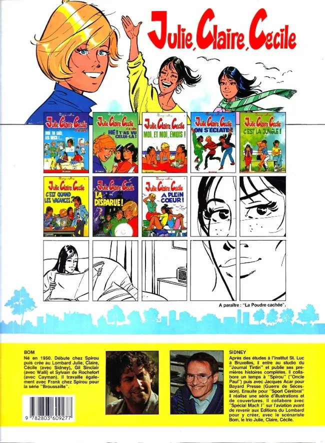 Verso de l'album Julie, Claire, Cécile Tome 8 A plein cœur !