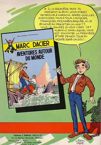 Verso de l'album Marc Dacier Tome 2 A la Poursuite du Soleil