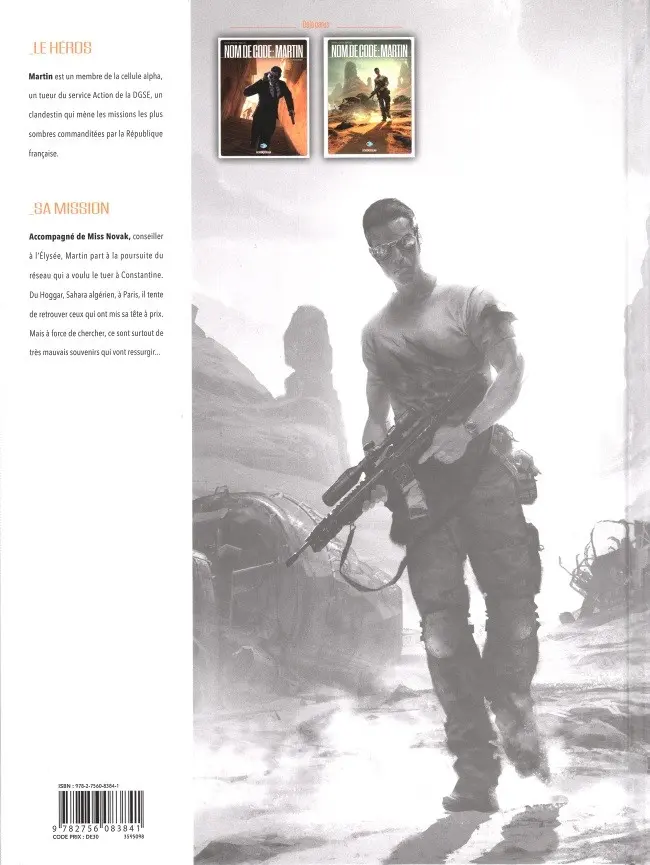 Verso de l'album Nom de code : Martin Tome 2 Hoggar