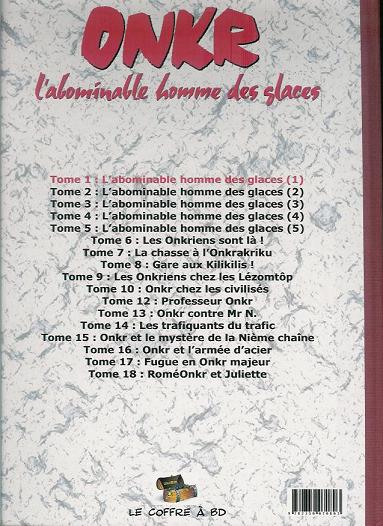 Verso de l'album Onkr Tome 2 L'abominable homme des glaces (2)
