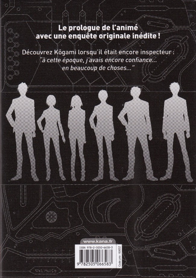 Verso de l'album Psycho-Pass - Inspecteur Shinya Kôgami 2