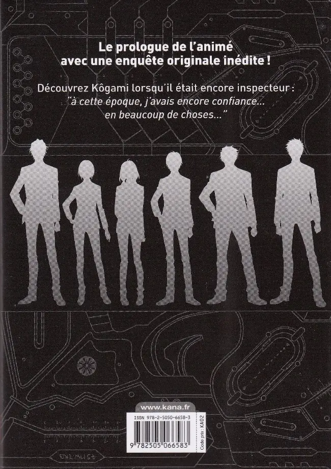 Verso de l'album Psycho-Pass - Inspecteur Shinya Kôgami 2