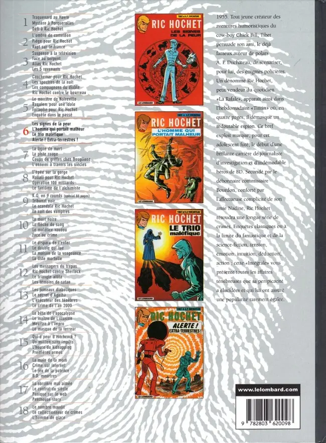 Verso de l'album Ric Hochet Intégrale Tome 6