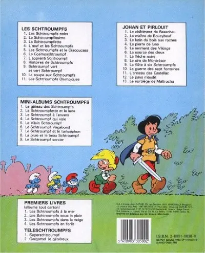 Verso de l'album Les Schtroumpfs Tome 2 Gargamel le généreux