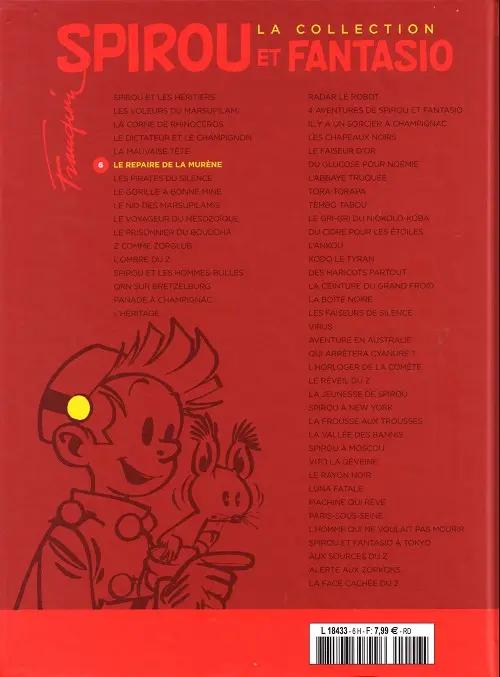 Verso de l'album Spirou et Fantasio La collection Tome 6 Le repaire de la murène