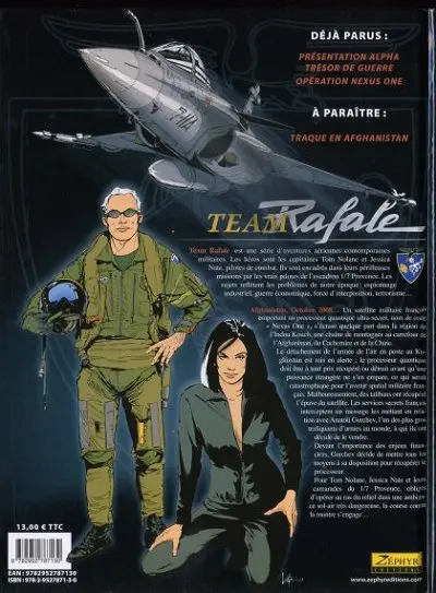 Verso de l'album Team Rafale N° 3 Opération Nexus One