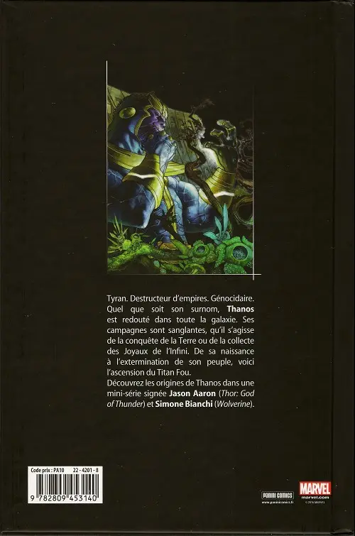 Verso de l'album Thanos : L'ascension