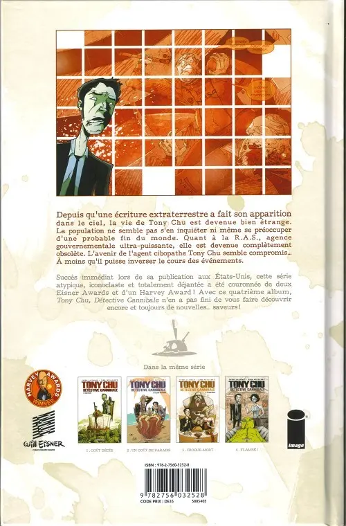 Verso de l'album Tony Chu - Détective cannibale Tome 4 Flambé !