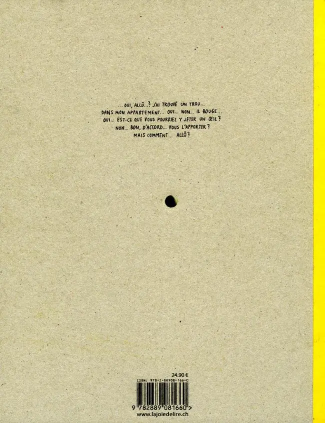 Verso de l'album Le trou