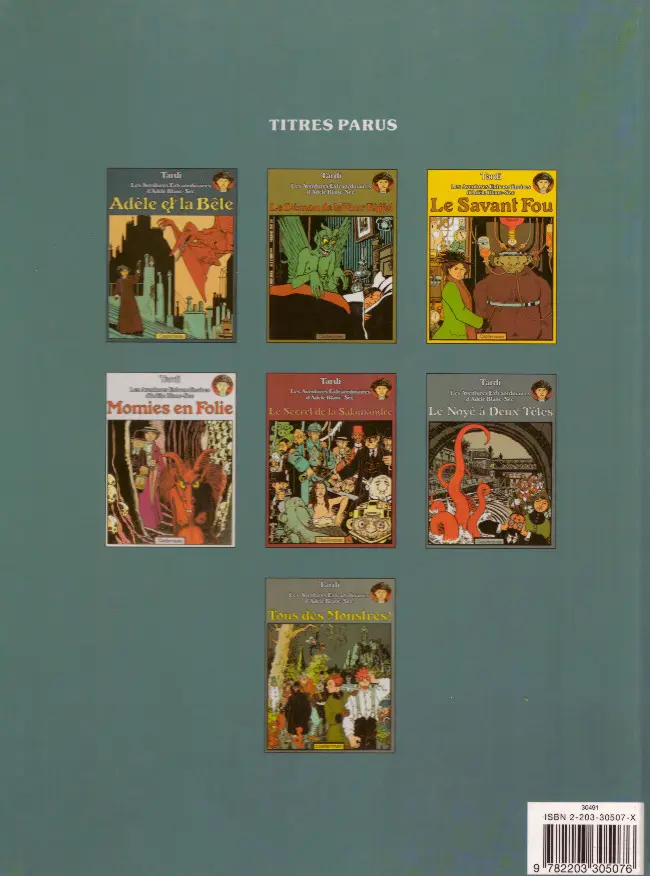 Verso de l'album Les Aventures Extraordinaires d'Adèle Blanc-Sec Tome 6 Le Noyé à Deux Têtes