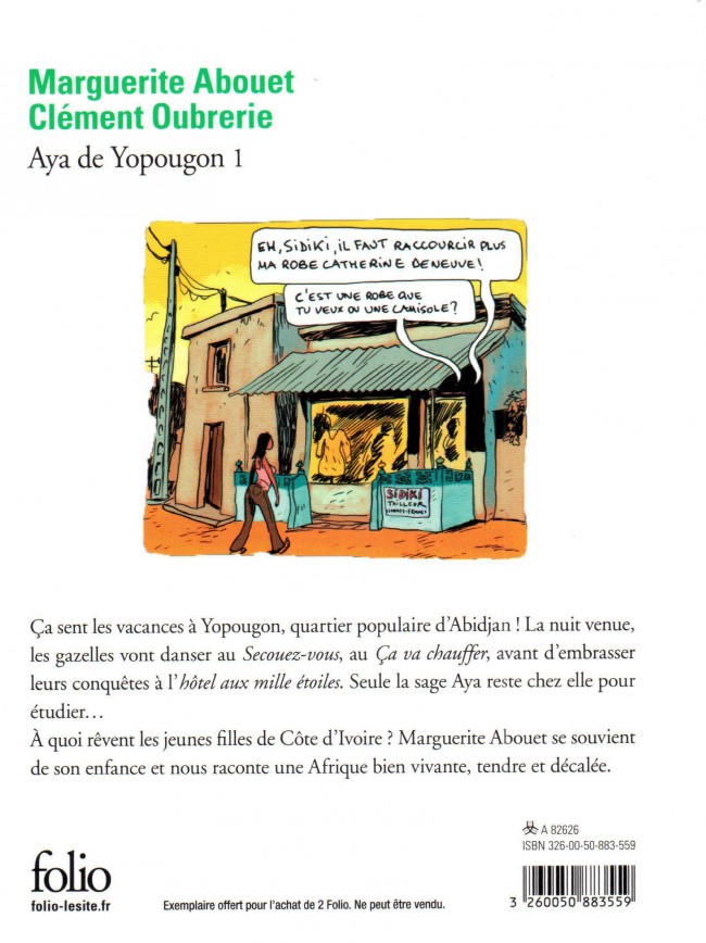 Verso de l'album Aya de Yopougon Tome 1