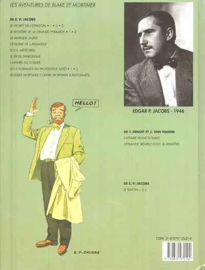Verso de l'album Blake et Mortimer Tome 6 La marque jaune