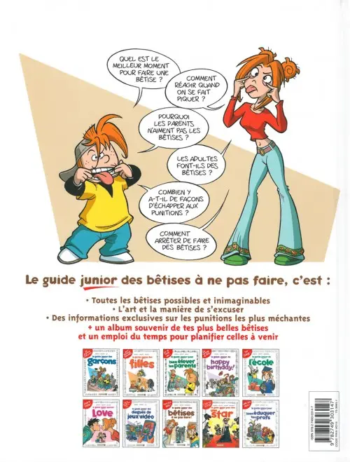 Verso de l'album Les guides junior Tome 8 Le guide junior des bêtises à ne pas faire !