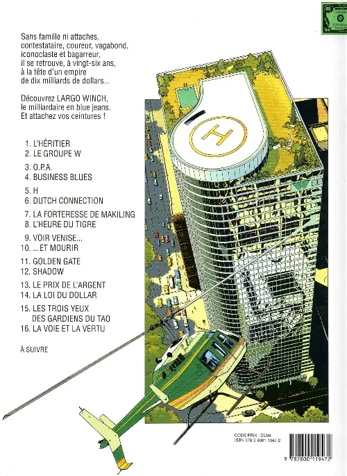 Verso de l'album Largo Winch Tome 3 O.P.A