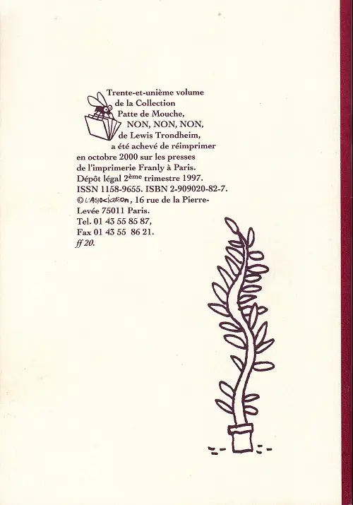 Verso de l'album Non, non, non