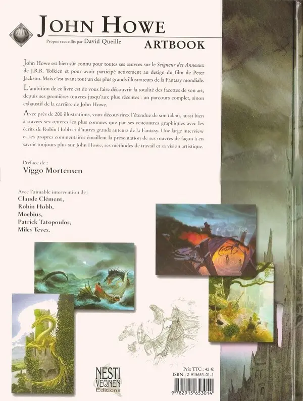 Verso de l'album John Howe - Artbook