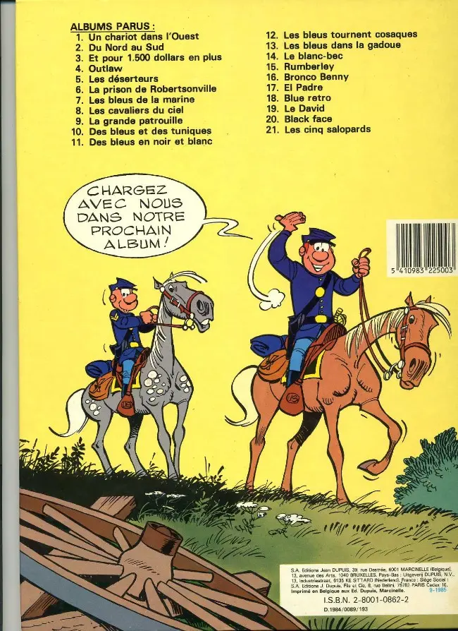 Verso de l'album Les Tuniques Bleues Tome 5 Les déserteurs