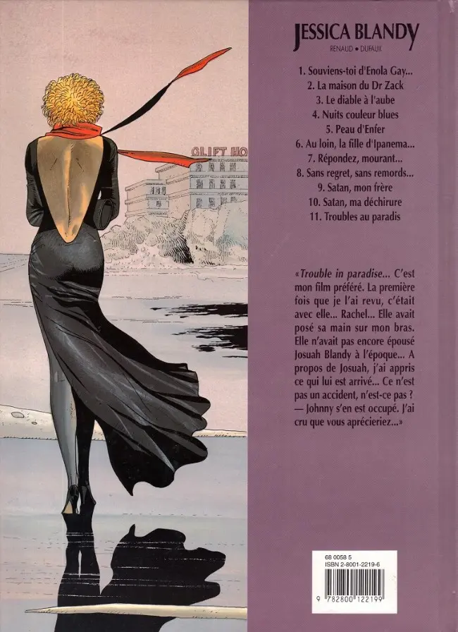 Verso de l'album Jessica Blandy Tome 11 Troubles au paradis