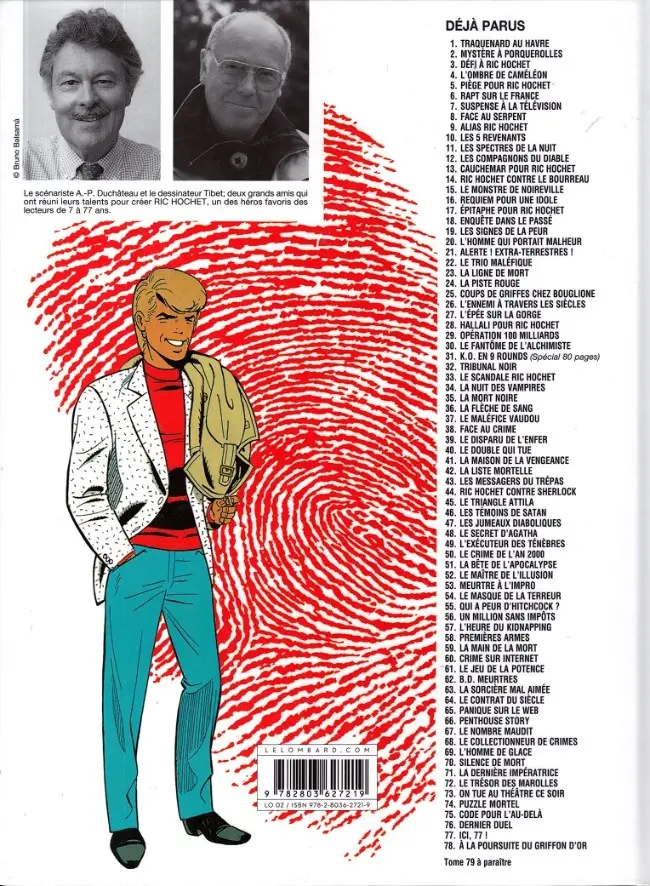 Verso de l'album Ric Hochet Tome 78 À la Poursuite du Griffon d'or