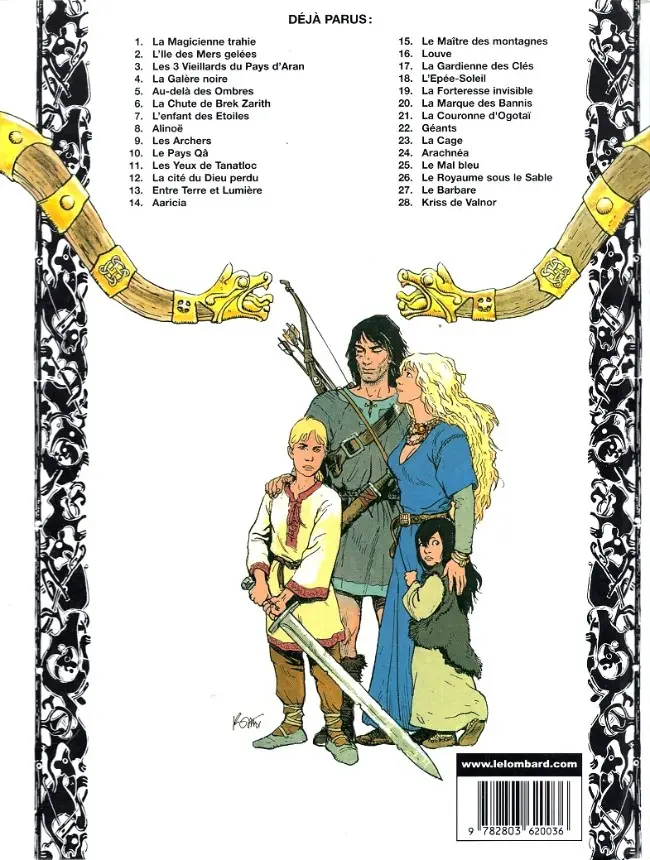 Verso de l'album Thorgal Tome 28 Kriss de Valnor