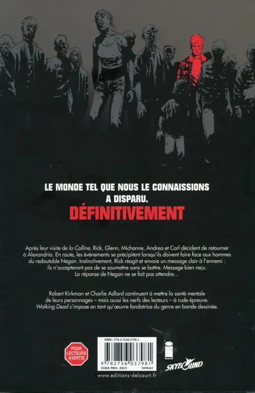 Verso de l'album Walking Dead Tome 17 Terrifiant