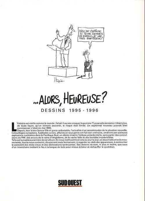 Verso de l'album Iturria - Dessins Sud-Ouest Dessins 1995-1996 - ... Alors, heureuse ?