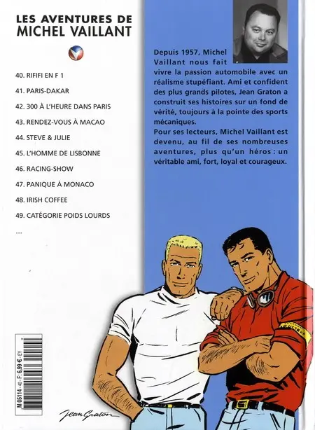 Verso de l'album Michel Vaillant La Collection Tome 40 Rififi en F1