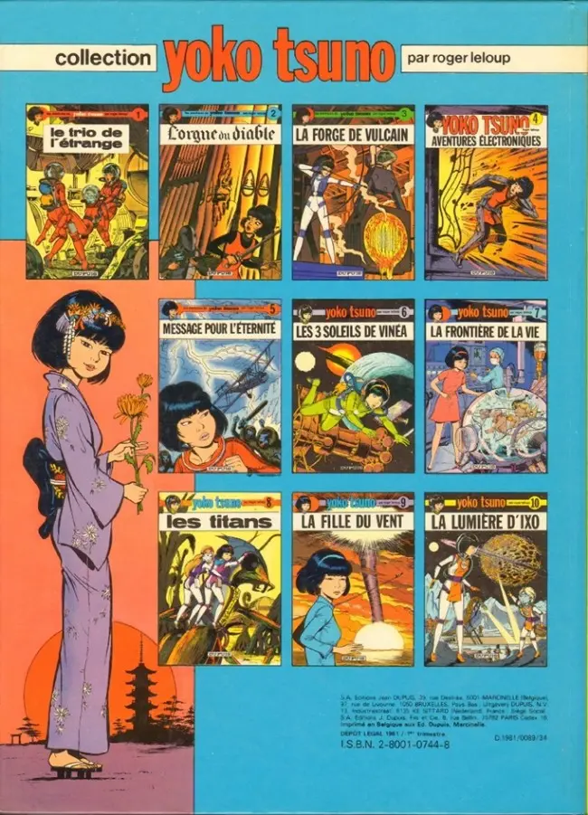 Verso de l'album Yoko Tsuno Tome 11 La spirale du temps