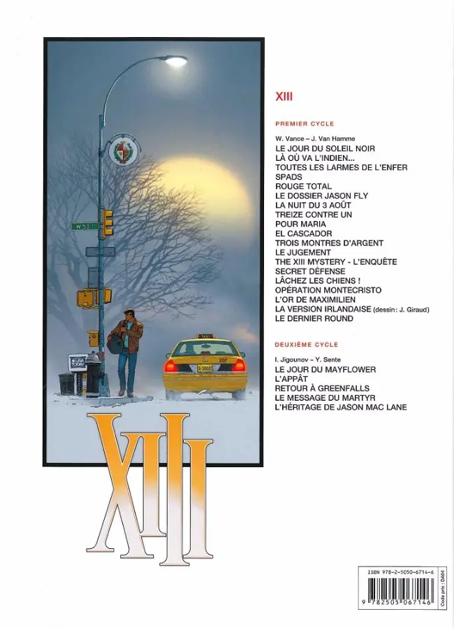 Verso de l'album XIII Tome 24 L'héritage de Jason Mac Lane