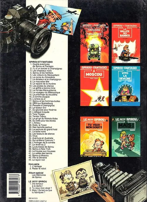 Verso de l'album Spirou et Fantasio Tome 23 Tora torapa