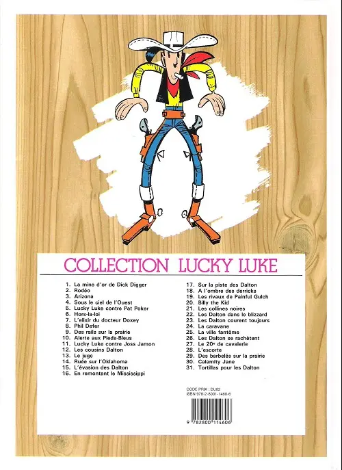 Verso de l'album Lucky Luke Tome 20 Billy the Kid