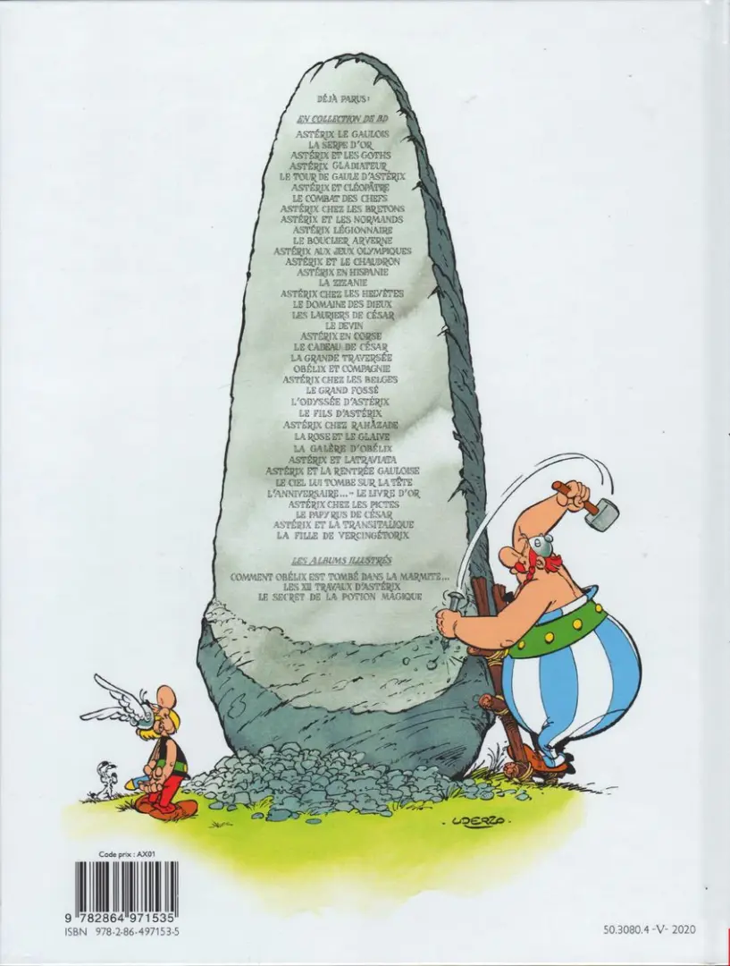Verso de l'album Astérix Tome 32 Astérix et la rentrée gauloise