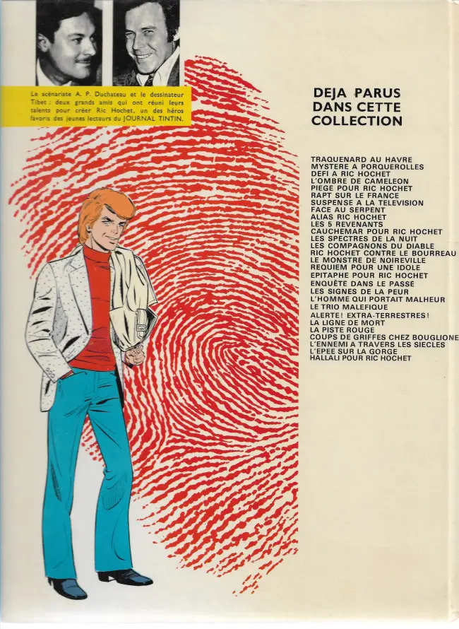 Verso de l'album Ric Hochet Tome 22 Alerte ! Extra-terrestres !