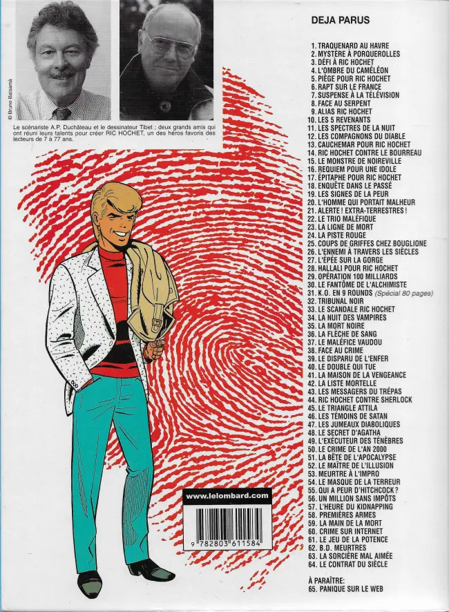 Verso de l'album Ric Hochet Tome 55 Qui a peur d'Hitchcock ?