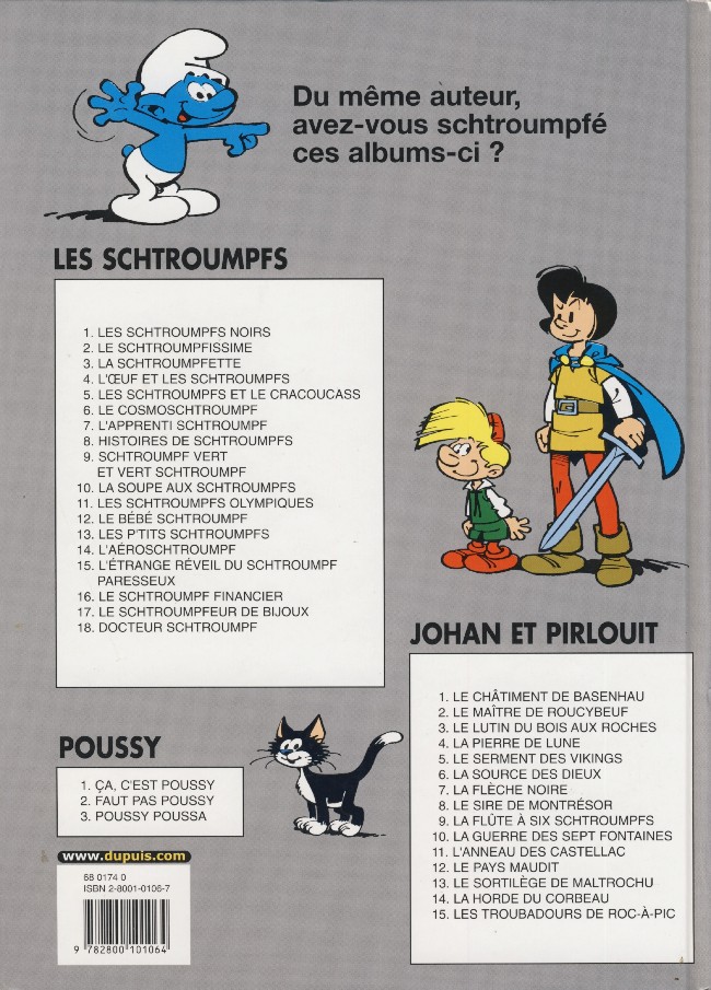 Verso de l'album Johan et Pirlouit Tome 12 Le pays maudit