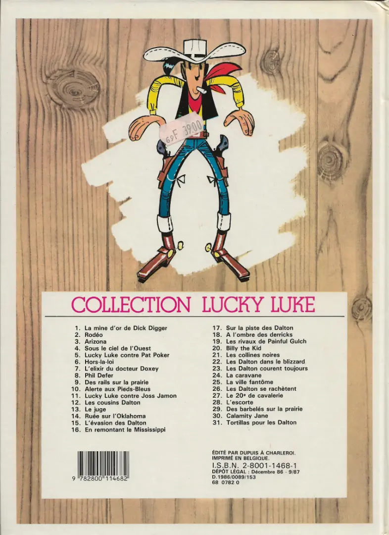 Verso de l'album Lucky Luke Tome 28 L'escorte