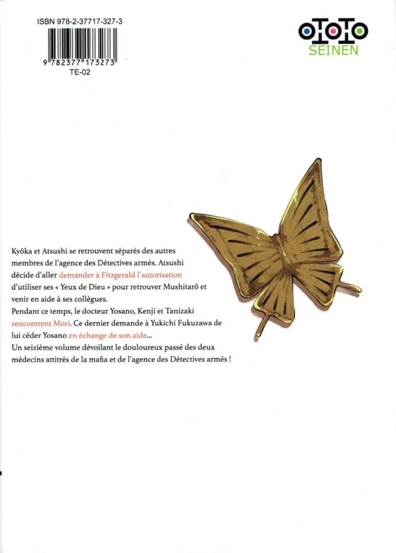 Verso de l'album Bungô Stray Dogs 16