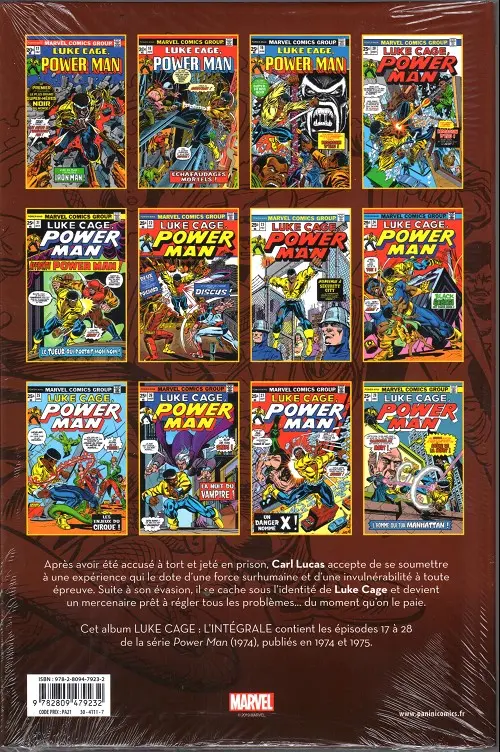 Verso de l'album Luke Cage Tome 2 1974-1975