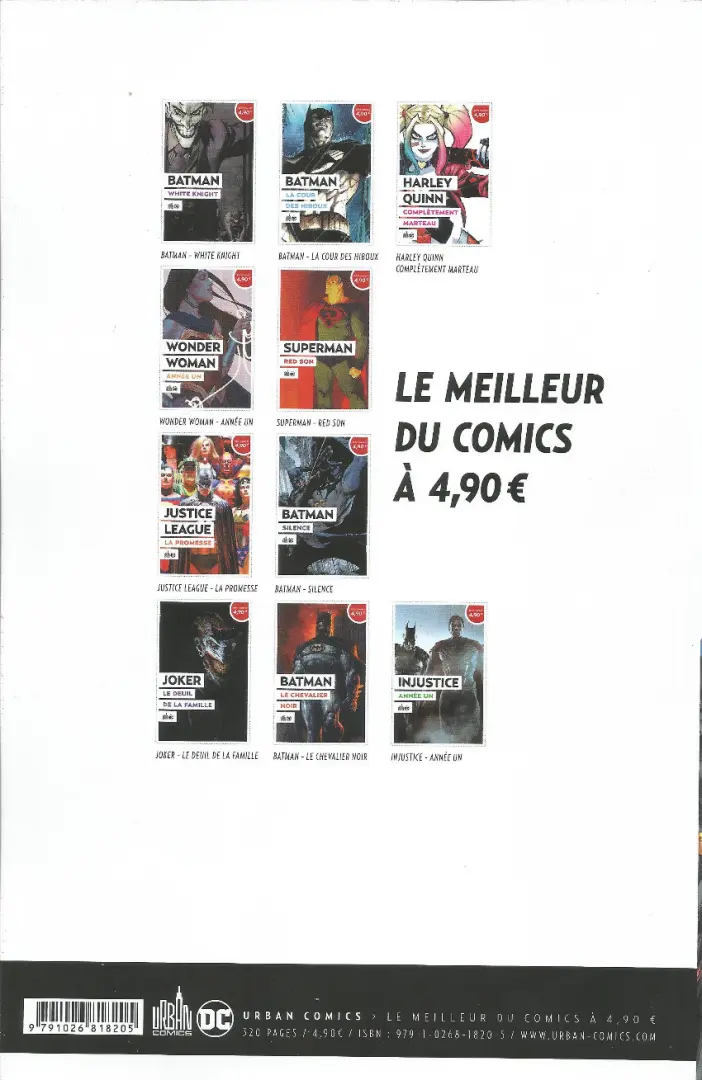Verso de l'album Le meilleur de DC Comics Tome 9 Batman : Le chevalier noir