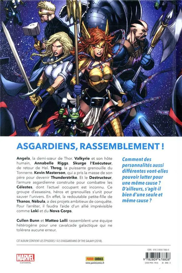 Verso de l'album Les asgardiens de la galaxie 1 L'Armée des morts