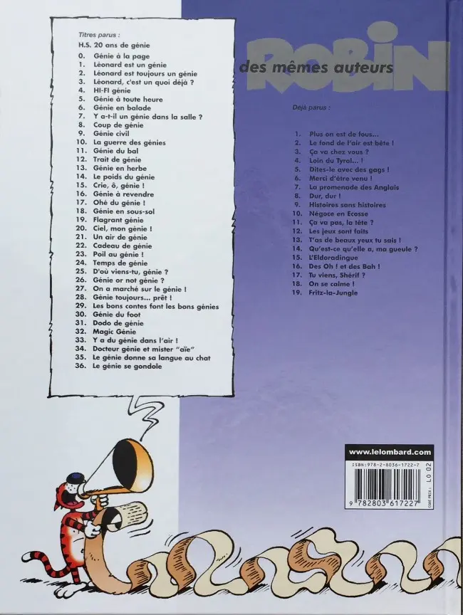 Verso de l'album Léonard Tome 24 Temps de génie