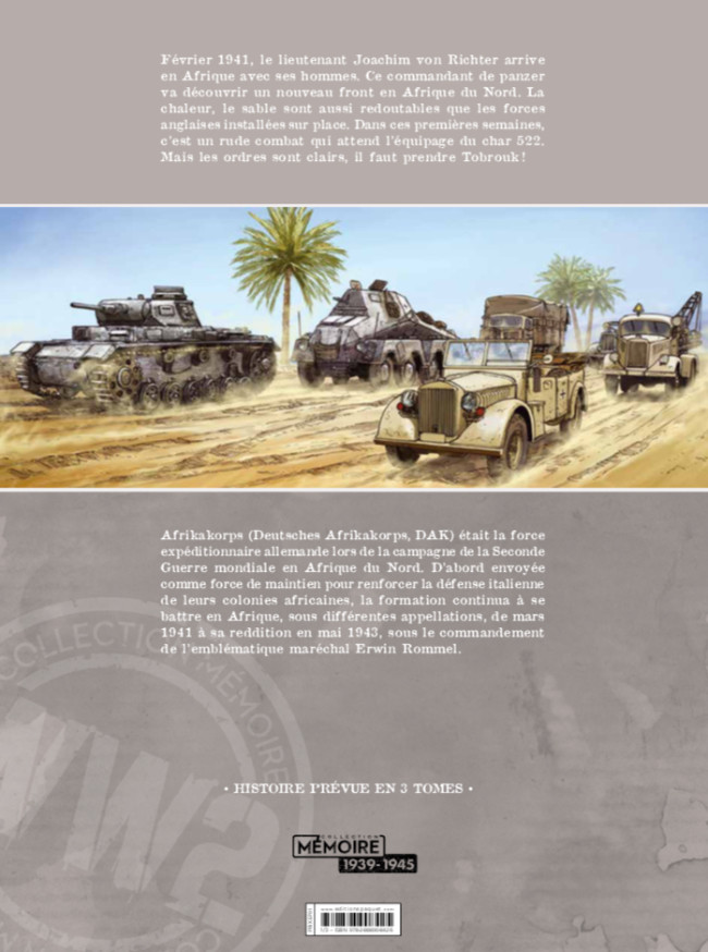 Verso de l'album Afrikakorps Tome 1 Battleaxe