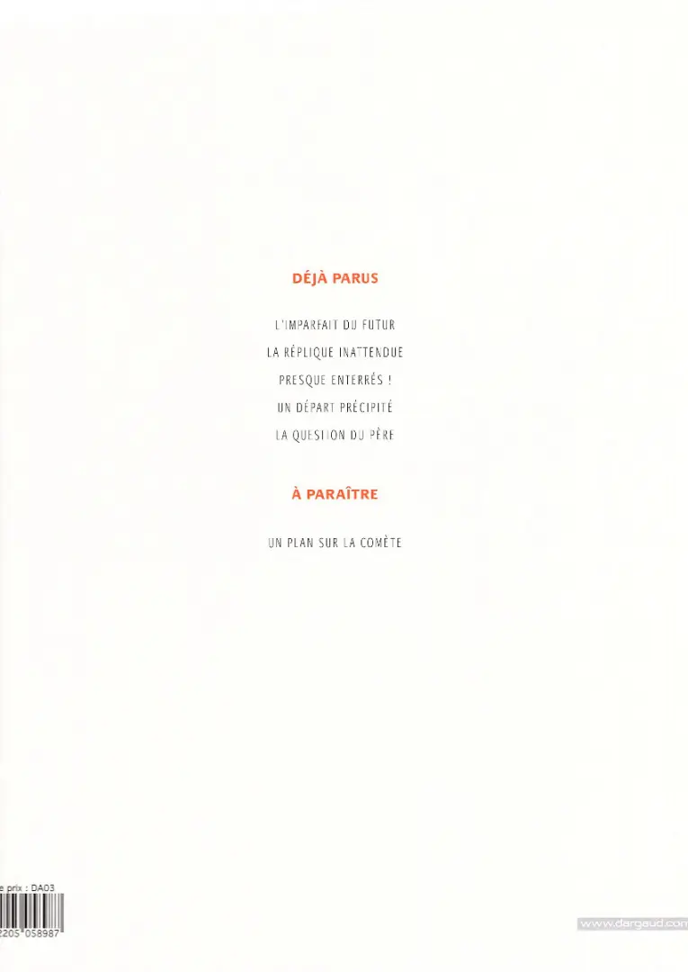 Verso de l'album Une épatante aventure de Jules Tome 1 L'imparfait du futur