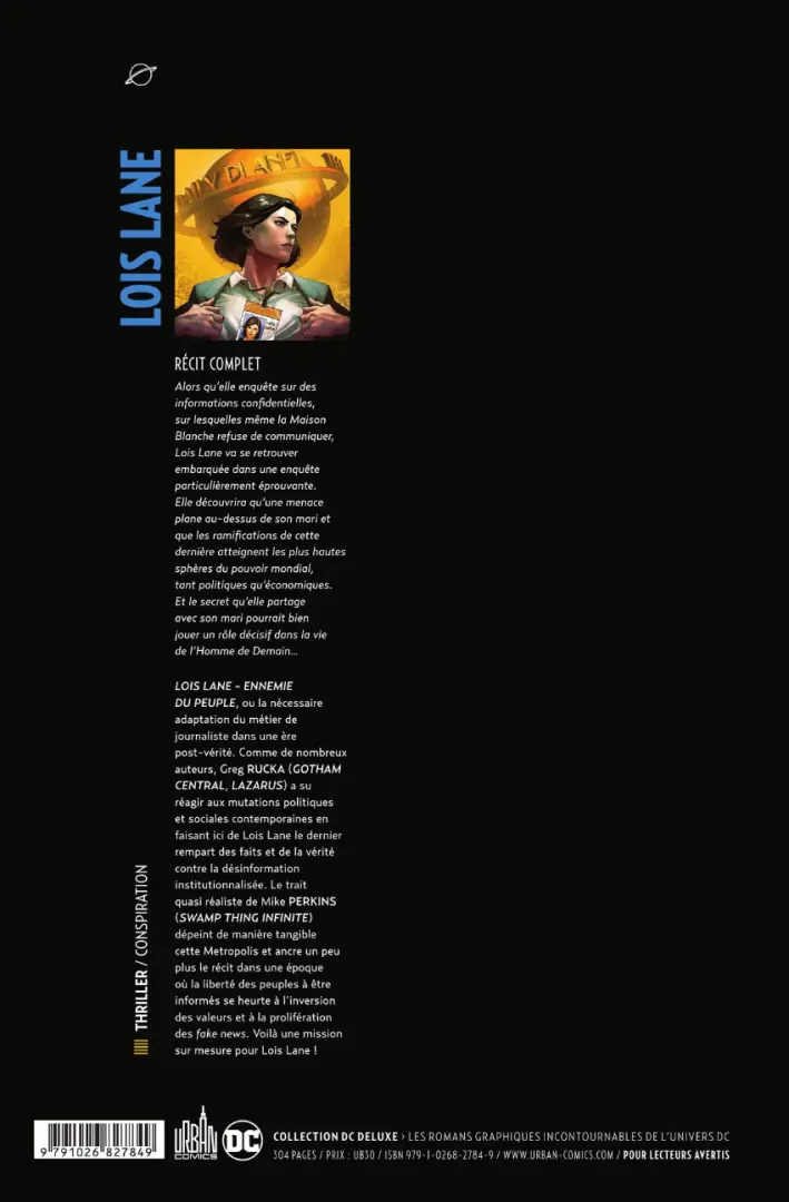 Verso de l'album Lois Lane : Ennemie du peuple