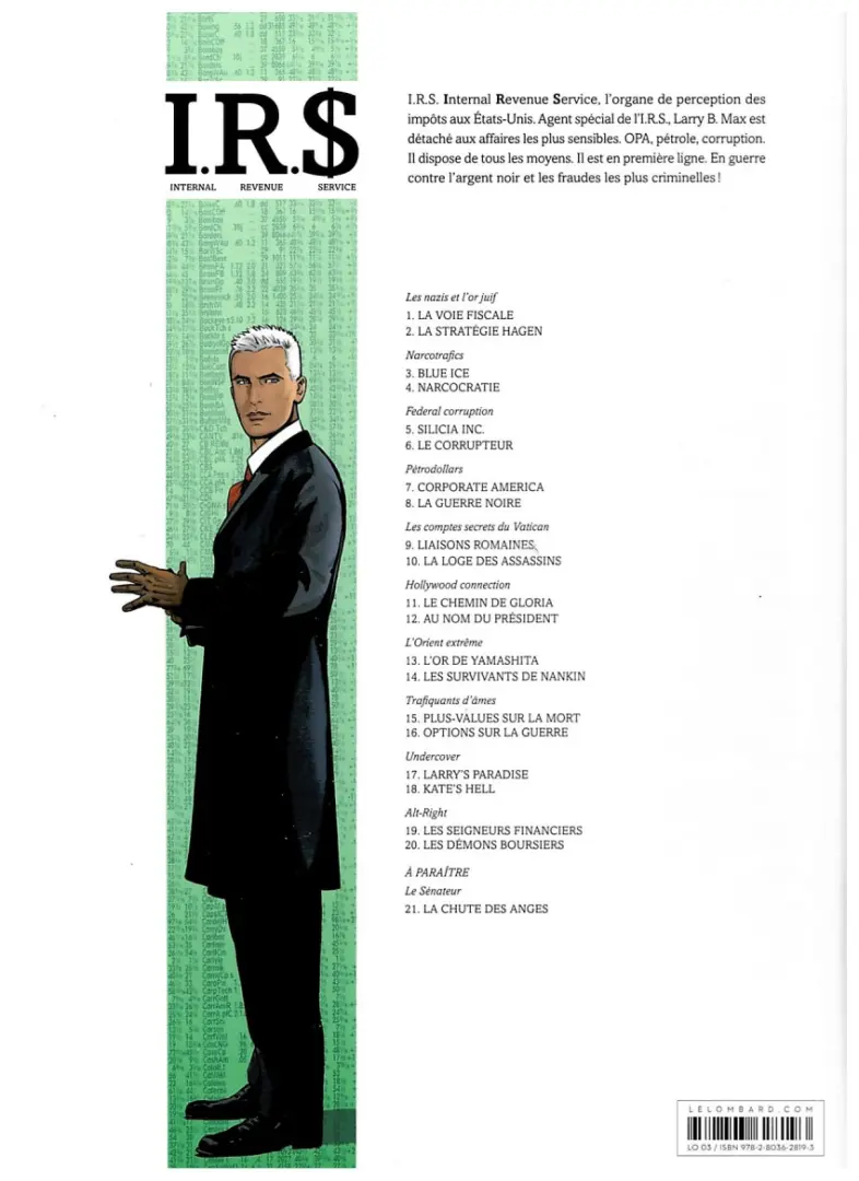 Verso de l'album I.R.$. Tome 13 L'or de Yamashita