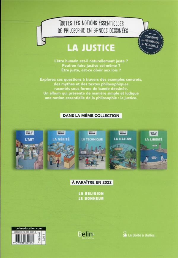 Verso de l'album Toute la philo en BD 6 La justice