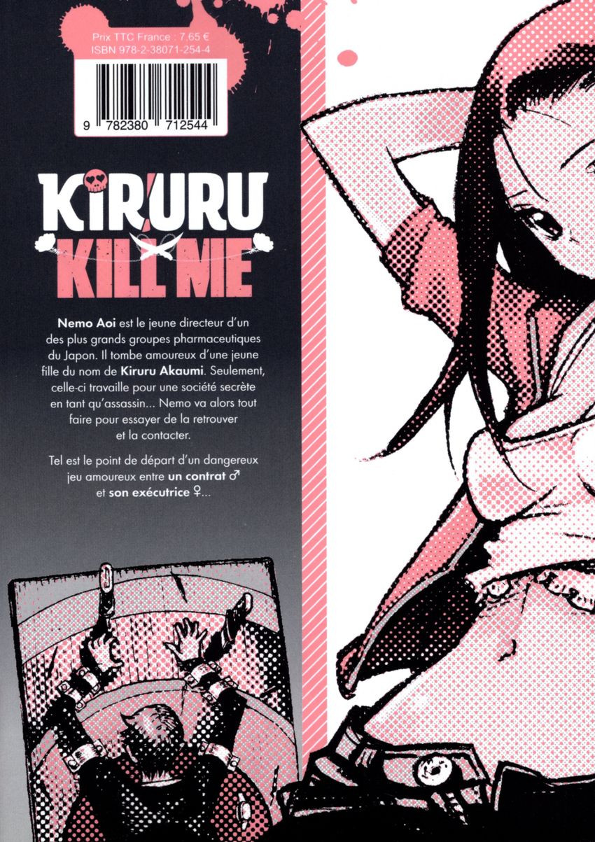 Verso de l'album Kiruru kill me Volume 1