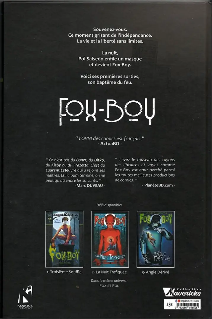 Verso de l'album Fox-Boy Komics Initiative Tome 1 Troisième Souffle