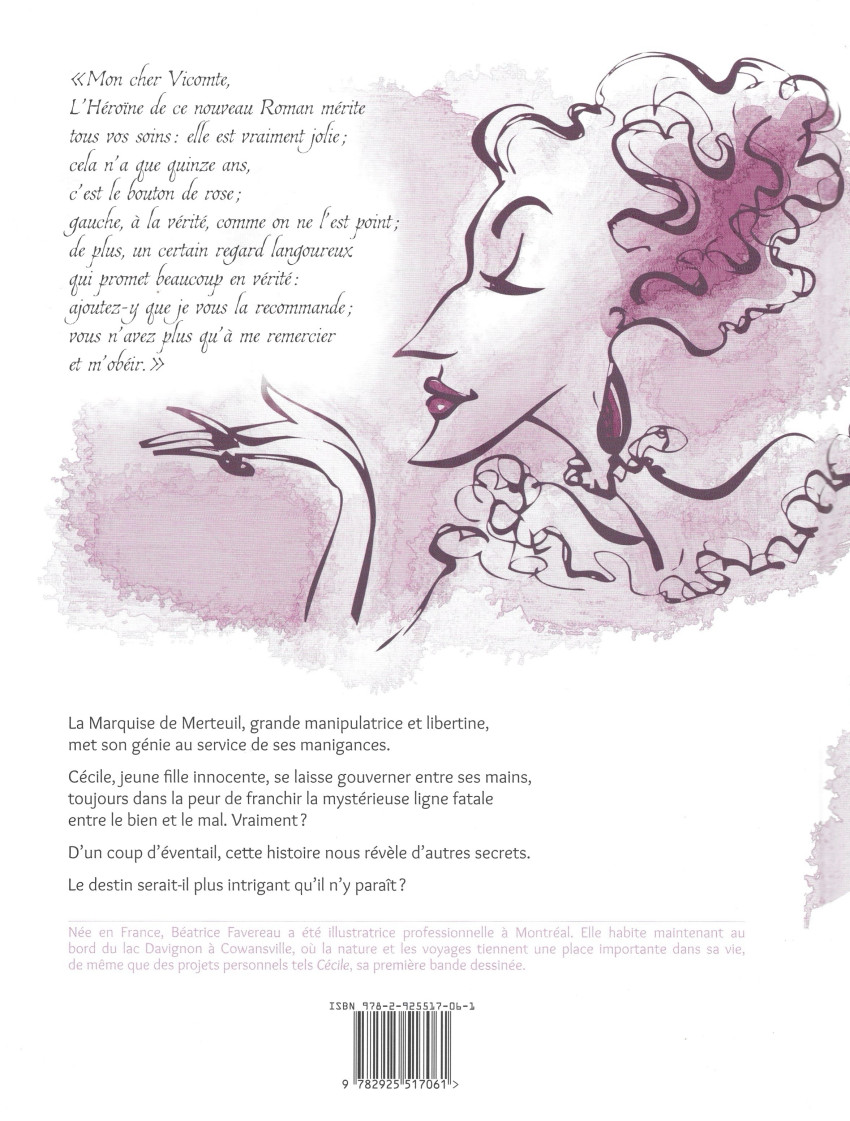 Verso de l'album Cécile