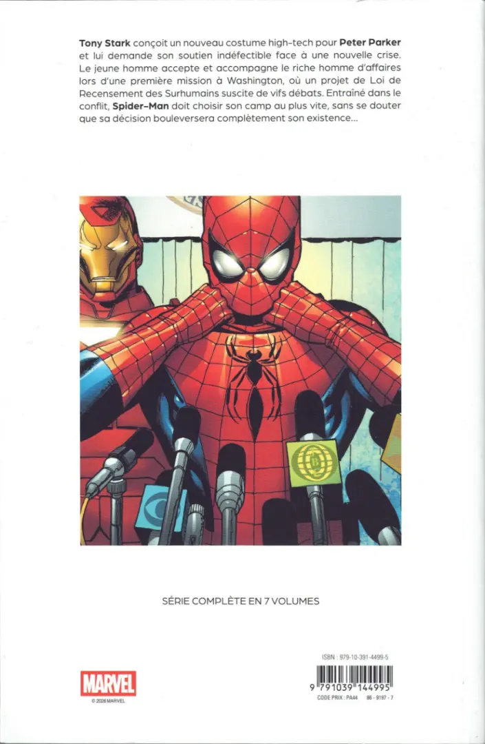 Verso de l'album Spider-Man Tome 6 Conflit Interne